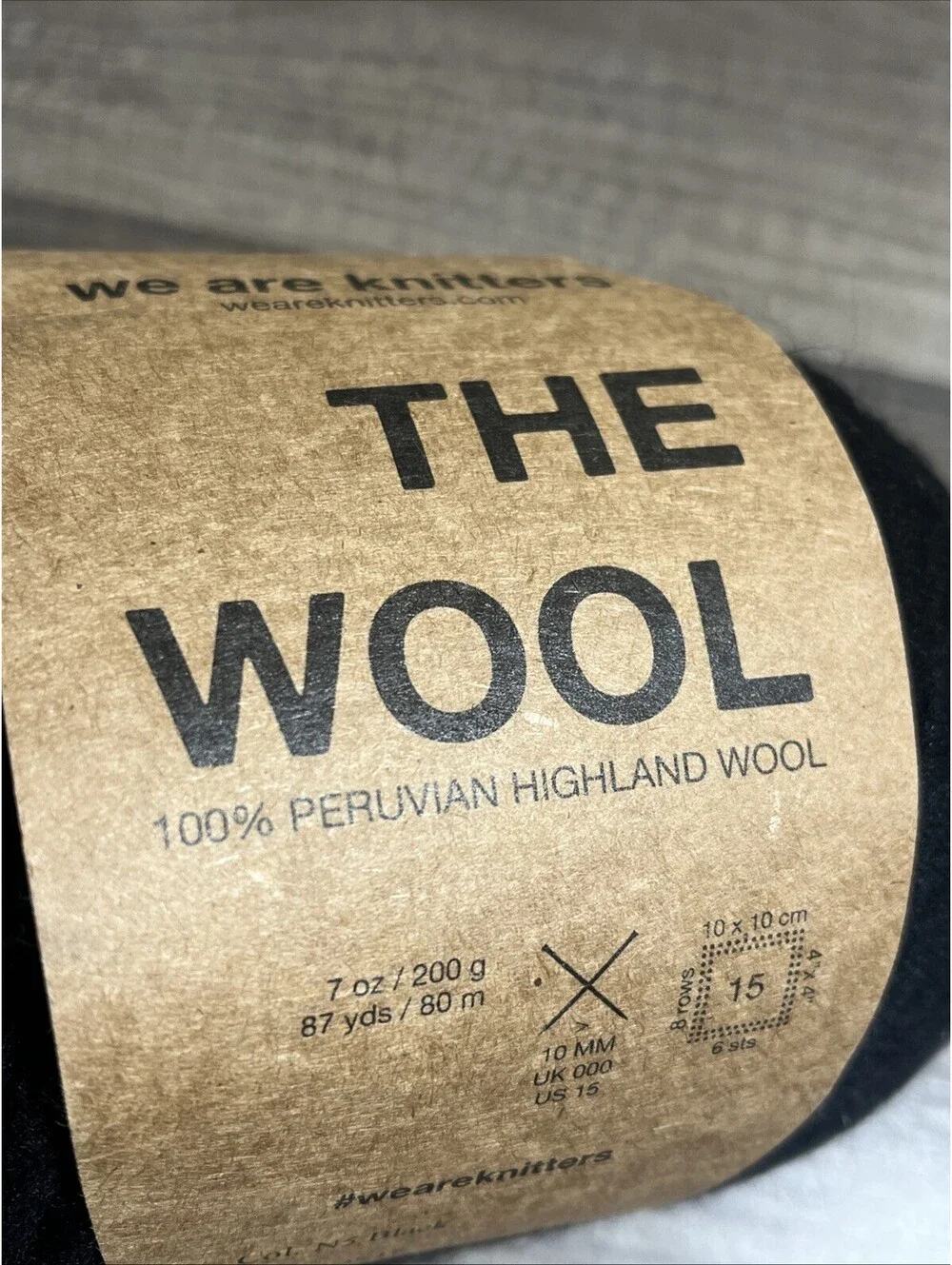 We Are Knitters The Wool Black 7oz 200g 100% wool Super Bulky Knit Crochet